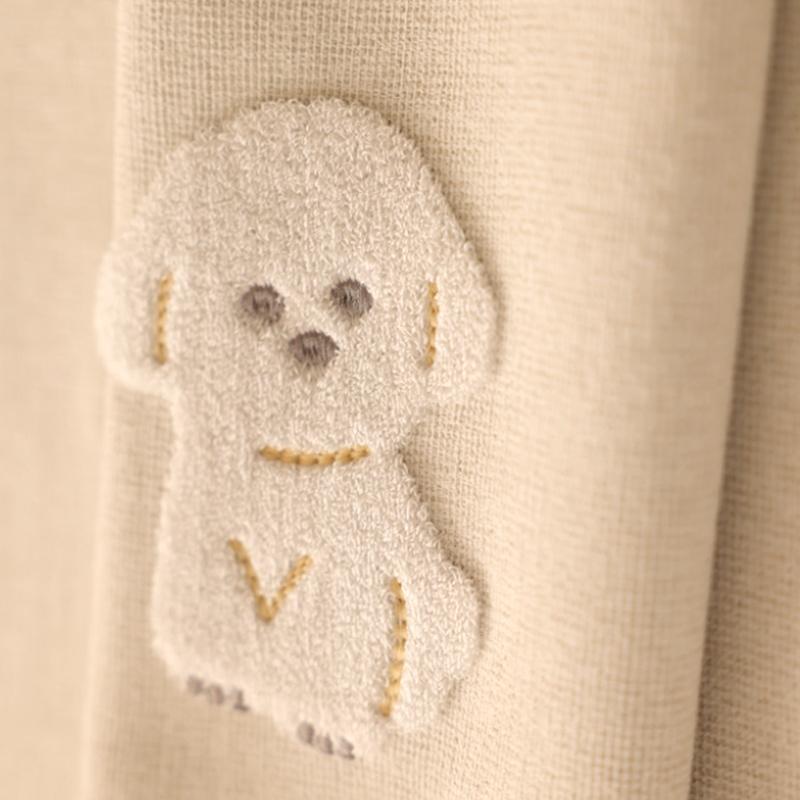 Embroidered Cartoon Dog Cream  - Baby Nursery Curtains recensione e prezzo