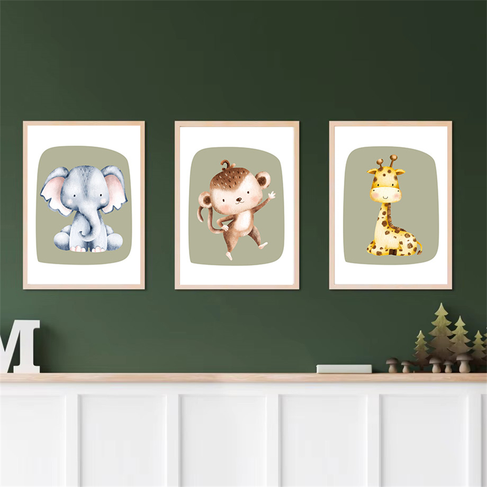 Cute Monkey Zebra Giraffe Lion - Baby Nursery Green recensione e prezzo