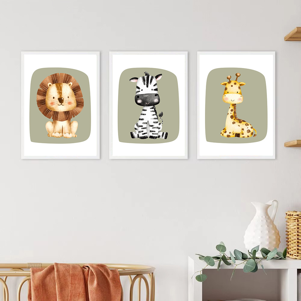 Cute Monkey Zebra Giraffe Lion - Baby Nursery Green recensione e prezzo