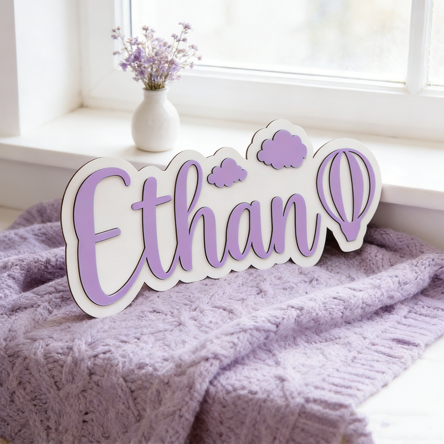 Personalized Hot Air Balloon & - Baby Nursery Sign recensione e prezzo