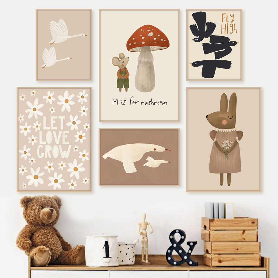 Boho Cartoon Rabbit Mouse Goos - Baby Nursery Picture Frames recensione e prezzo