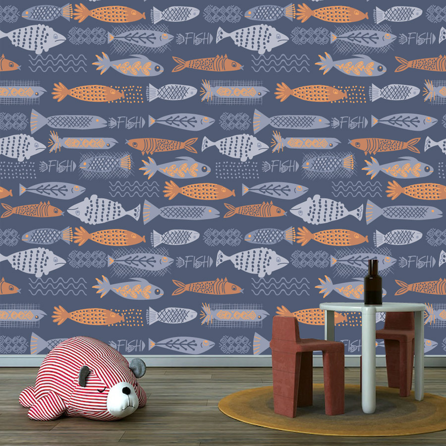10+ Fish Design Waterproof Pee - Baby Nursery Peel And Stick Wallpaper recensione e prezzo
