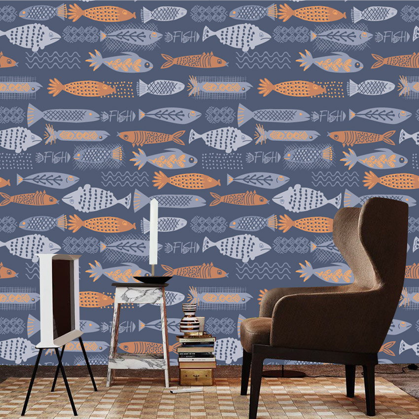 10+ Fish Design Waterproof Pee - Baby Nursery Peel And Stick Wallpaper recensione e prezzo
