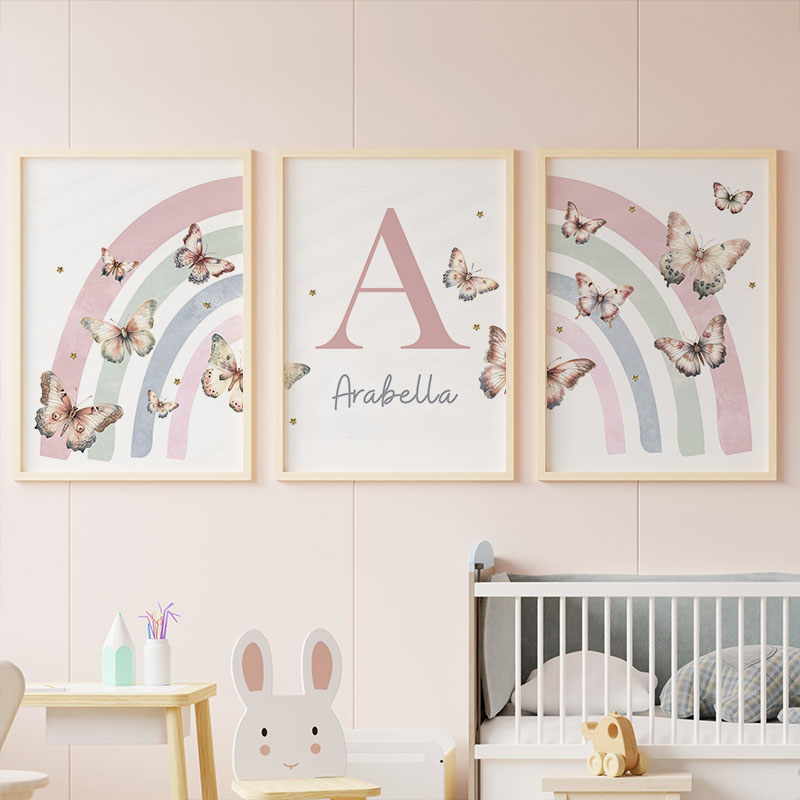 Pink Rainbow Butterfly Custom  - Baby Nursery Pictures recensione e prezzo