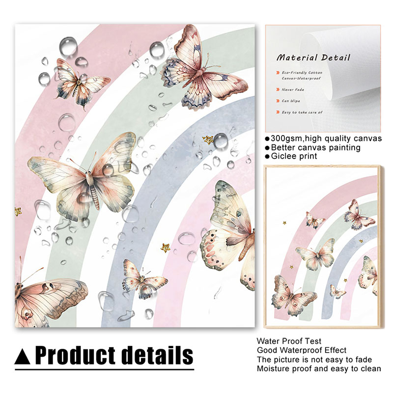 Pink Rainbow Butterfly Custom  - Baby Nursery Pictures recensione e prezzo