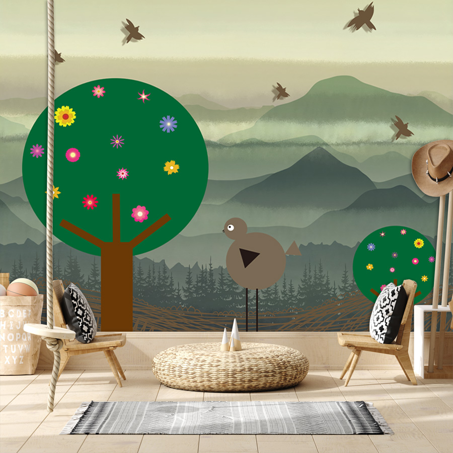 Cartoon Custom Easy to Apply P - Baby Nursery Peel And Stick Wallpaper recensione e prezzo