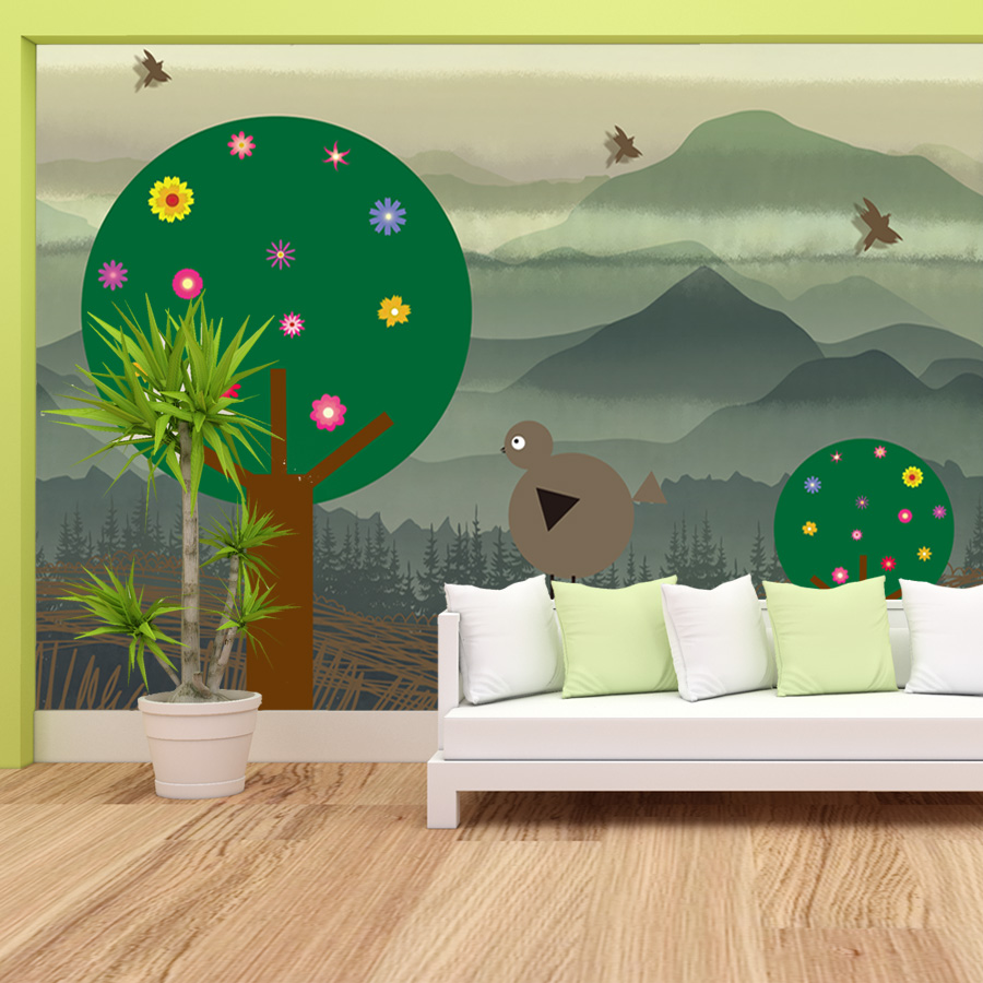 Cartoon Custom Easy to Apply P - Baby Nursery Peel And Stick Wallpaper recensione e prezzo