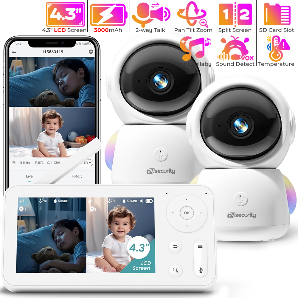 2K Baby Monitor with 2 Cameras - Baby Nursery Music recensione e prezzo