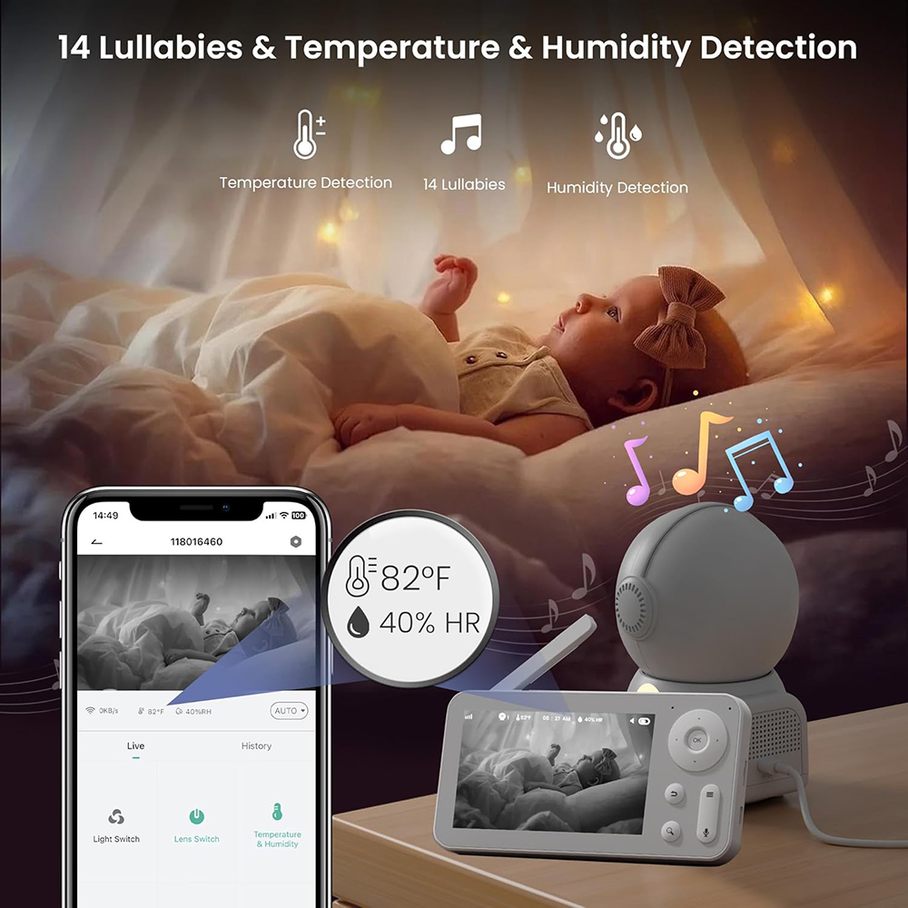 2K Baby Monitor with 2 Cameras - Baby Nursery Music recensione e prezzo