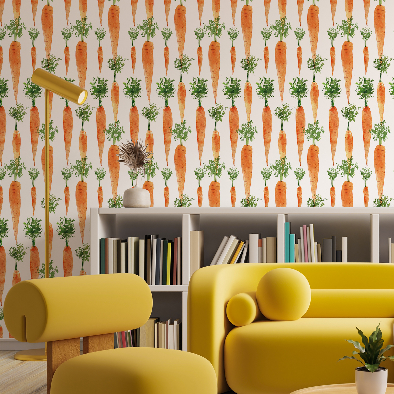 Cute Watercolor Carrots Wallpa - Baby Nursery Peel And Stick Wallpaper recensione e prezzo
