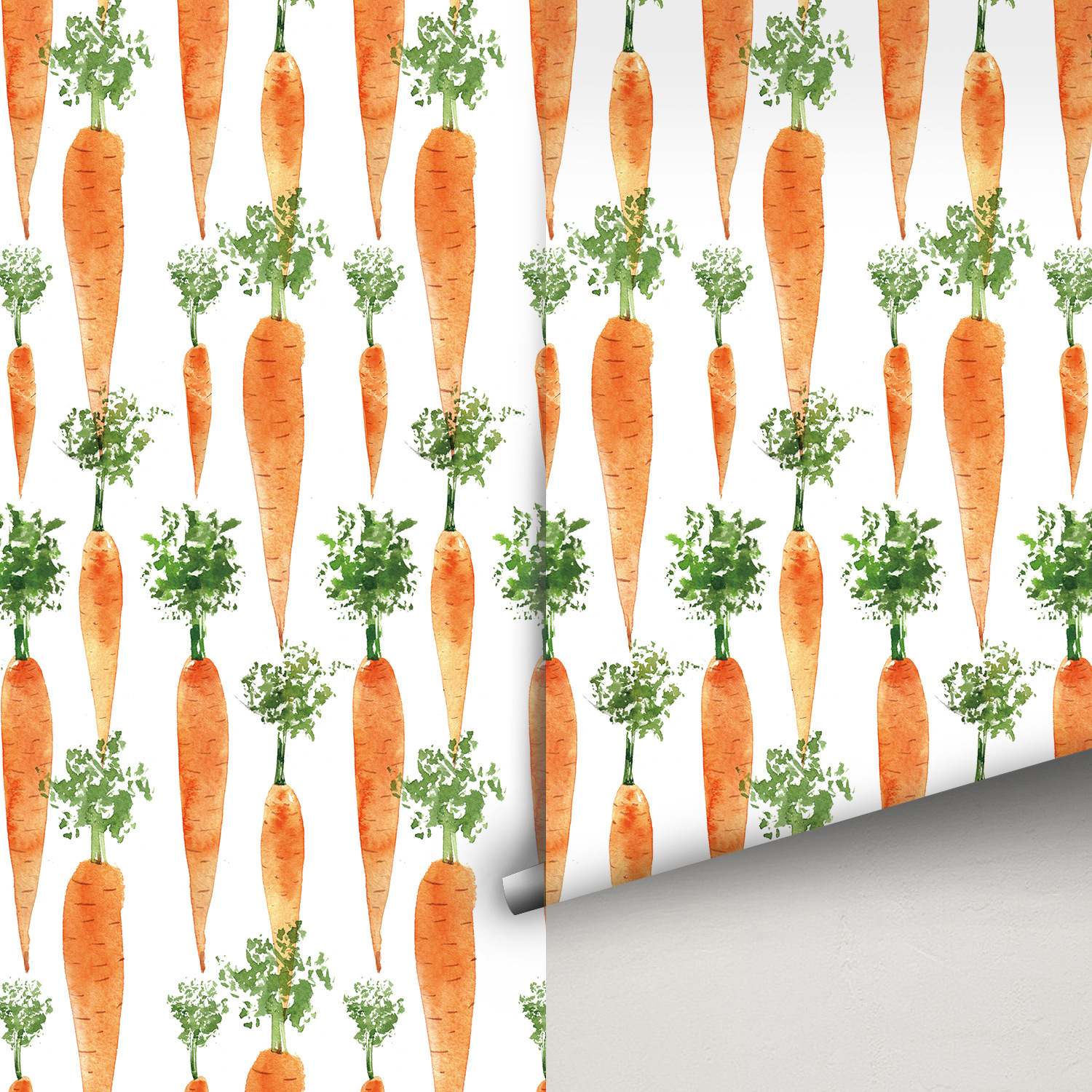 Cute Watercolor Carrots Wallpa - Baby Nursery Peel And Stick Wallpaper recensione e prezzo