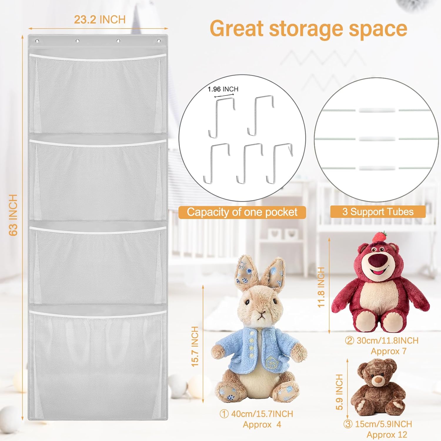 Hanging Stuffed Animal Storage - Baby Nursery Images Free recensione e prezzo