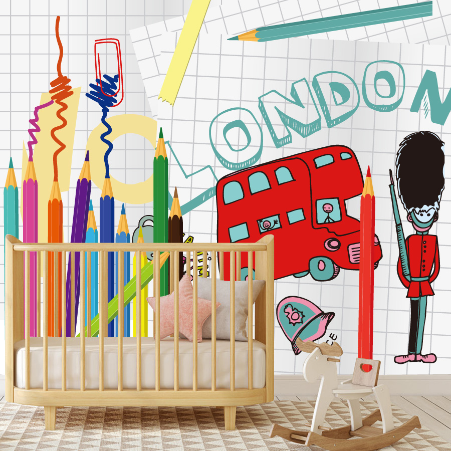 Custom Cartoon Easy to Apply P - Baby Nursery Peel And Stick Wallpaper recensione e prezzo