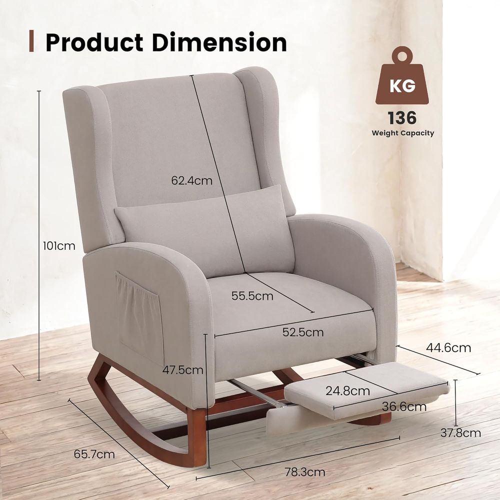 Light Grey Nursery Rocking Cha - Rocking Chair Nursery recensione e prezzo