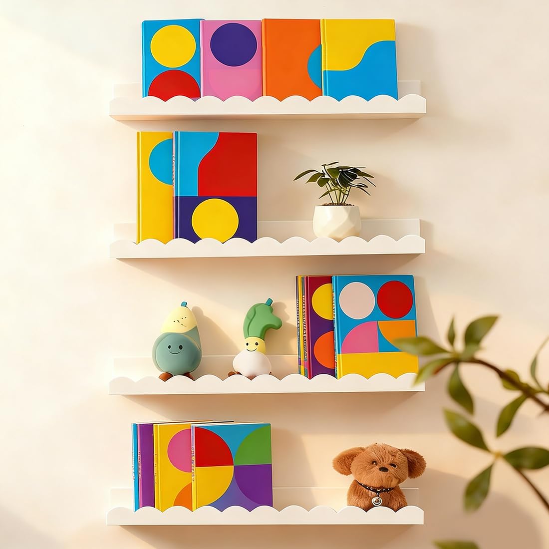 Nursery Book Shelves, Set of 4 - Baby Nursery Shelves recensione e prezzo