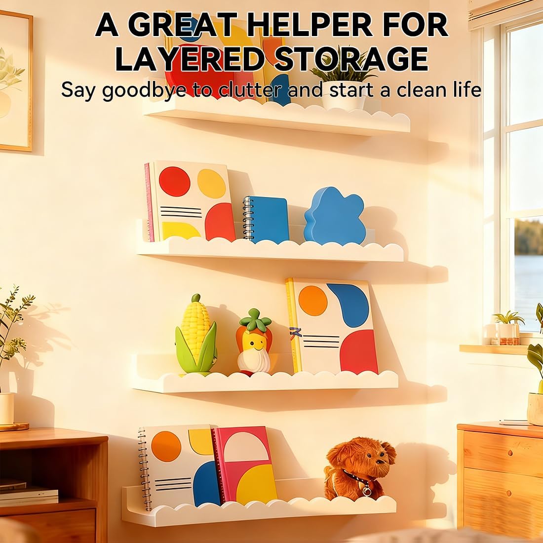 Nursery Book Shelves, Set of 4 - Baby Nursery Shelves recensione e prezzo