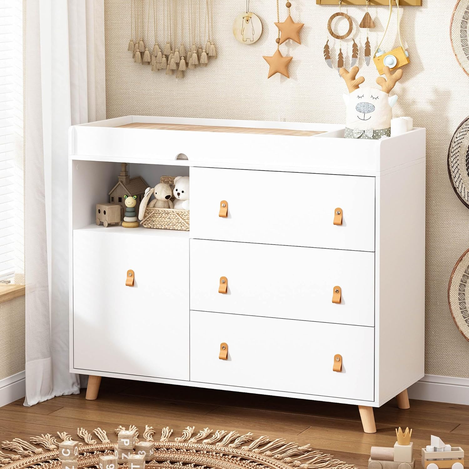 Baby Dresser Changing Table wi - Baby Nursery Shelves recensione e prezzo