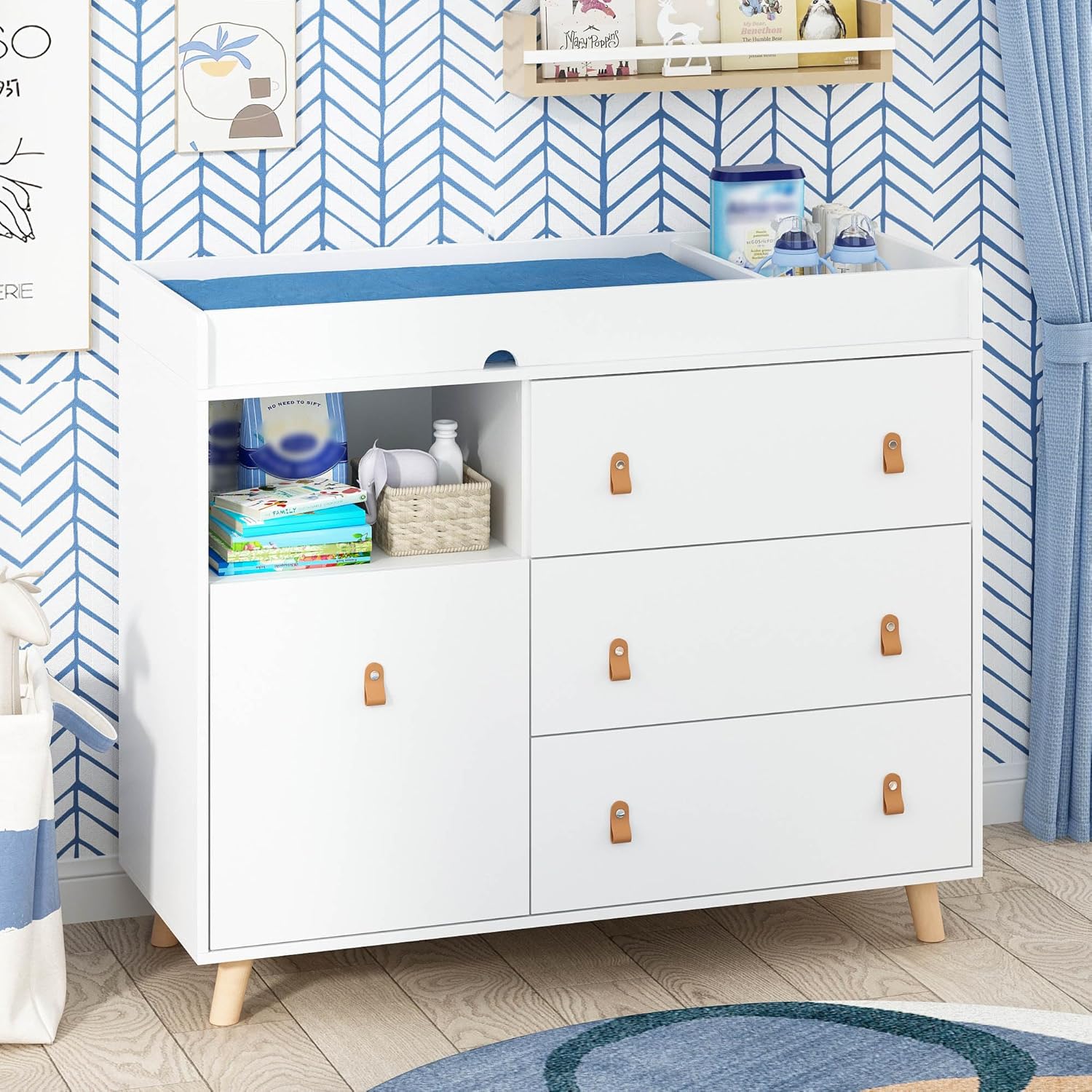 Baby Dresser Changing Table wi - Baby Nursery Shelves recensione e prezzo