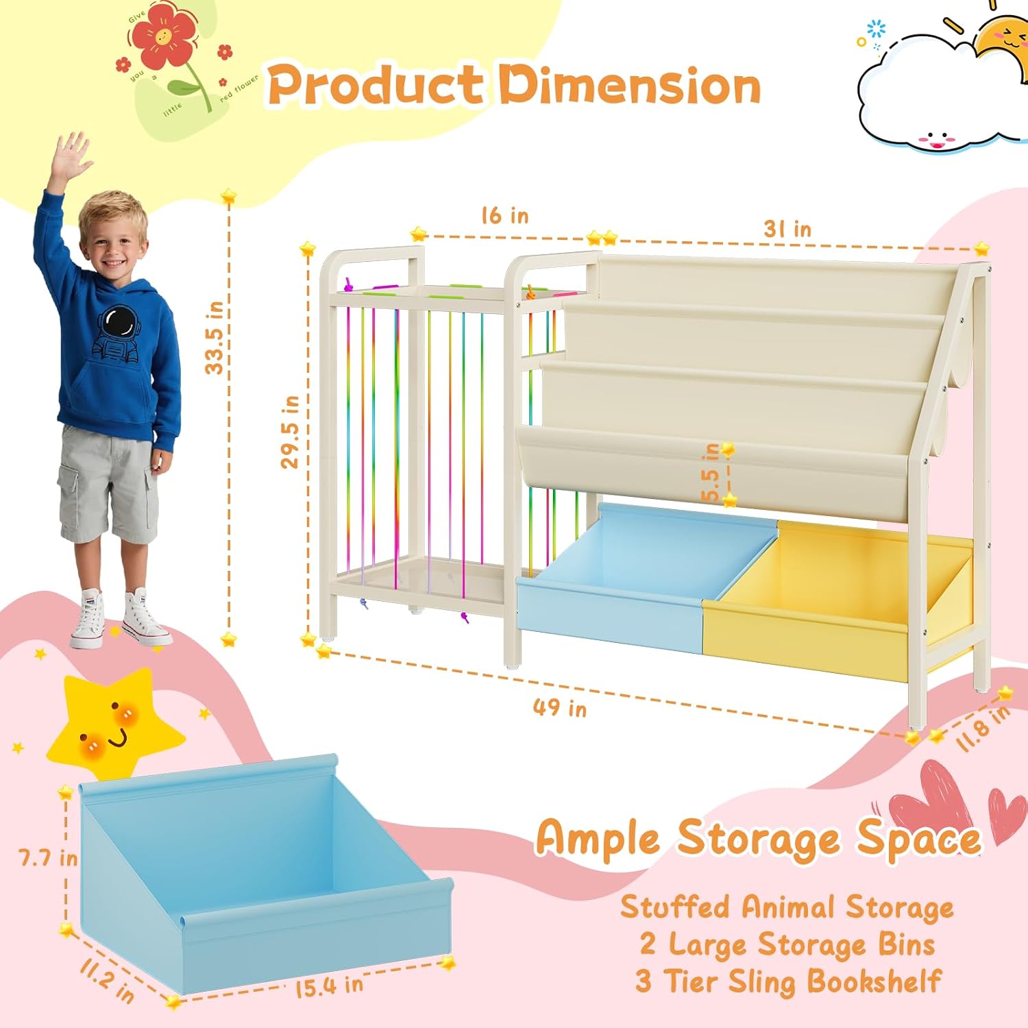 B5 Kids Bookshelf and Toy Stor - Baby Nursery Shelves recensione e prezzo