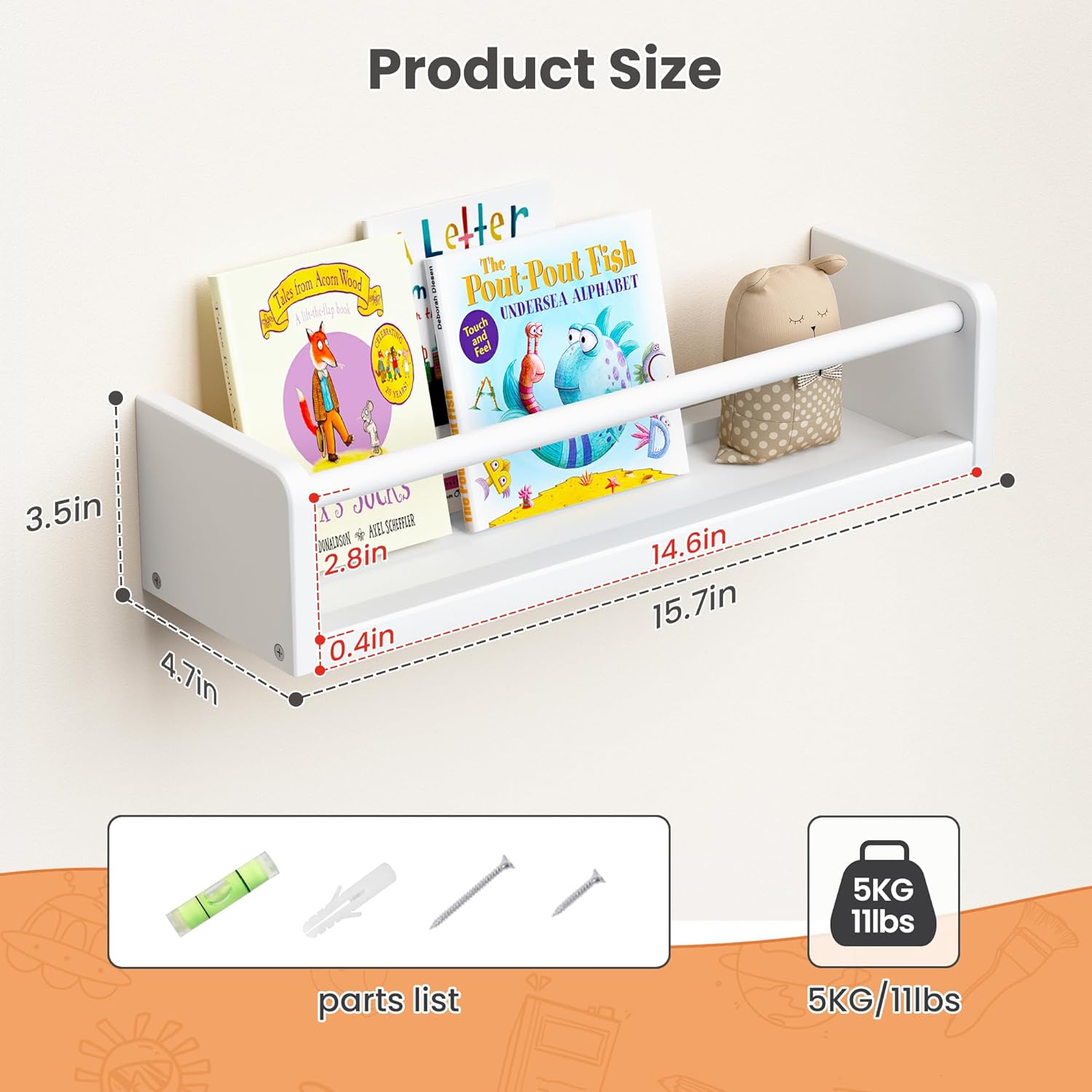 Floating Bookshelves for Wall, - Baby Nursery Images Free recensione e prezzo