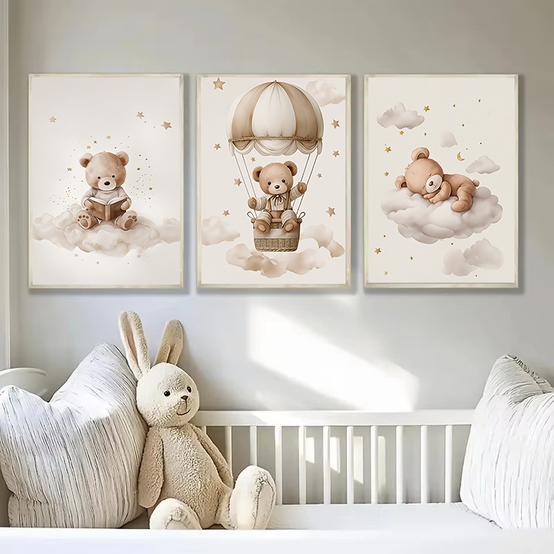3pcs/set Bohemian Teddy Bear A - Baby Nursery Pictures recensione e prezzo