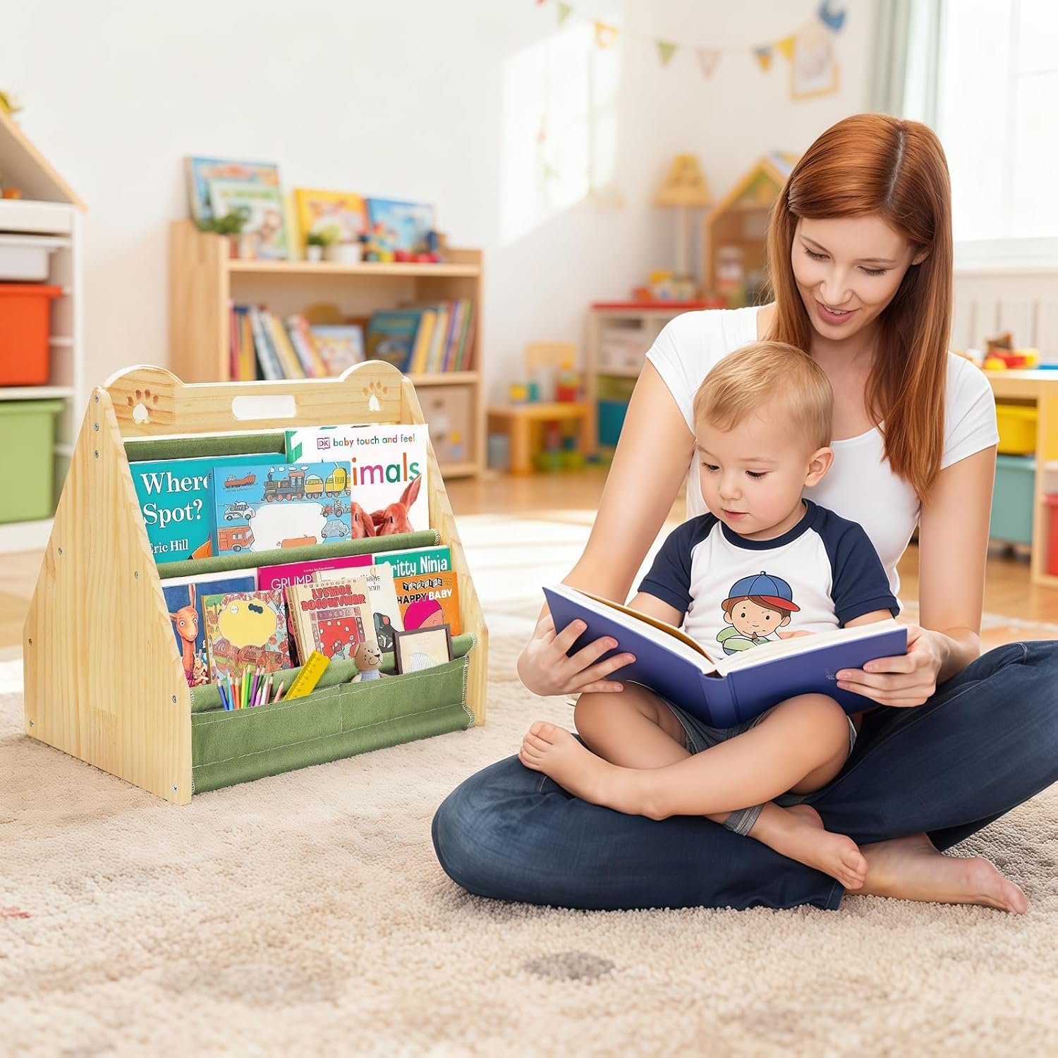 Double-Sided Small Bookshelf f - Baby Nursery Green recensione e prezzo