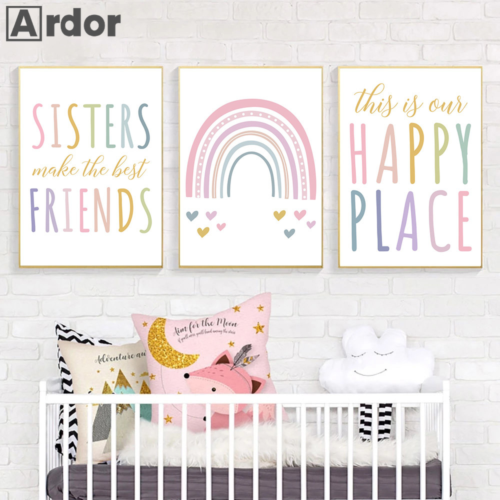 Sisters Quotes Art Painting Ra - Baby Girl Nursery Quotes recensione e prezzo