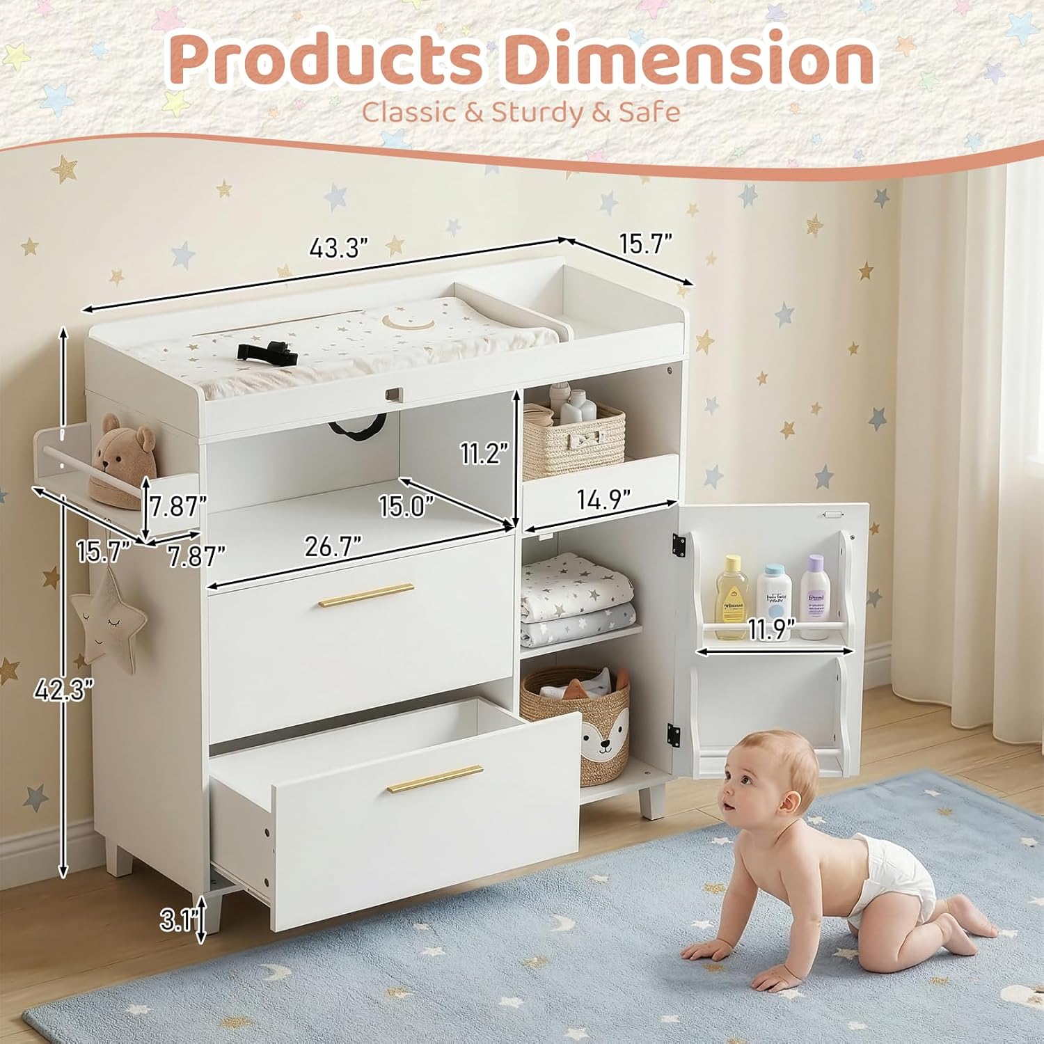 Nursery Dresser with Changing  - Baby Nursery Nurse recensione e prezzo